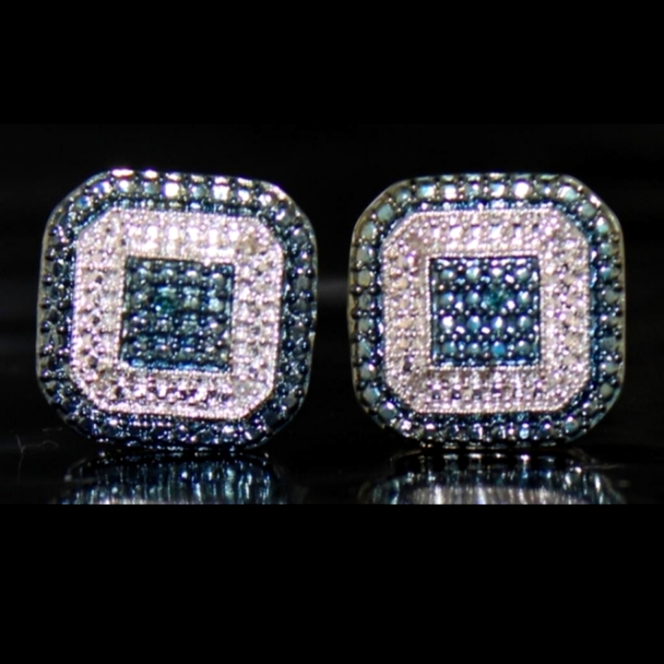 Genuine Blue Diamond Earrings